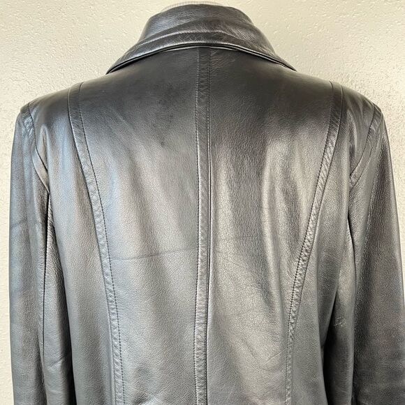Winlit Black Leather Jacket Size L EUC - Picture 7 of 11